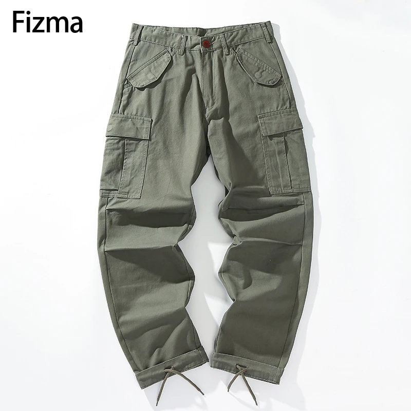 Fizma Armygreen Outdoor Cargo Pants Men Jogging Casual Pants Autumn Winter Pantalones Cargo Hombre Cotton Straight Trousers Male