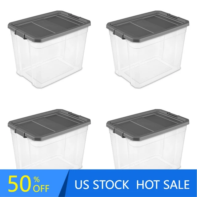 Sterilite 6 Qt. Storage Box Plastic, Titanium, Set of 40 - AliExpress