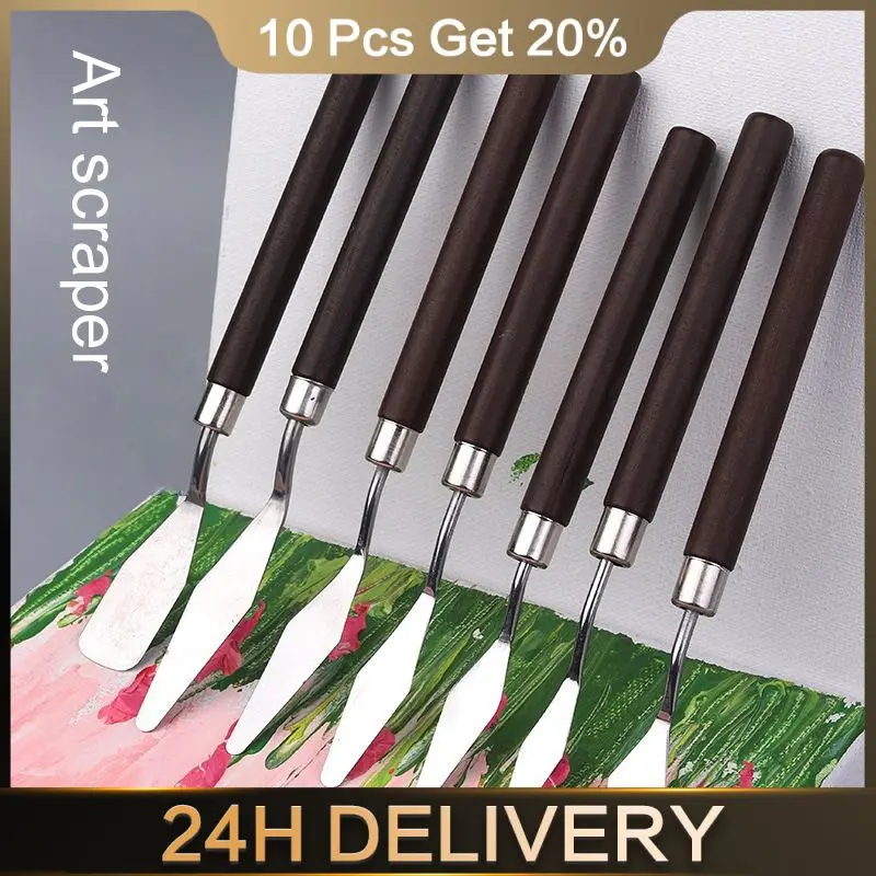 

Cream Mixing Spatula Not Easily Detached Oil Painting Supplies Palette Knife Baking Utensils Scraper Comfortable Grip Mahogany