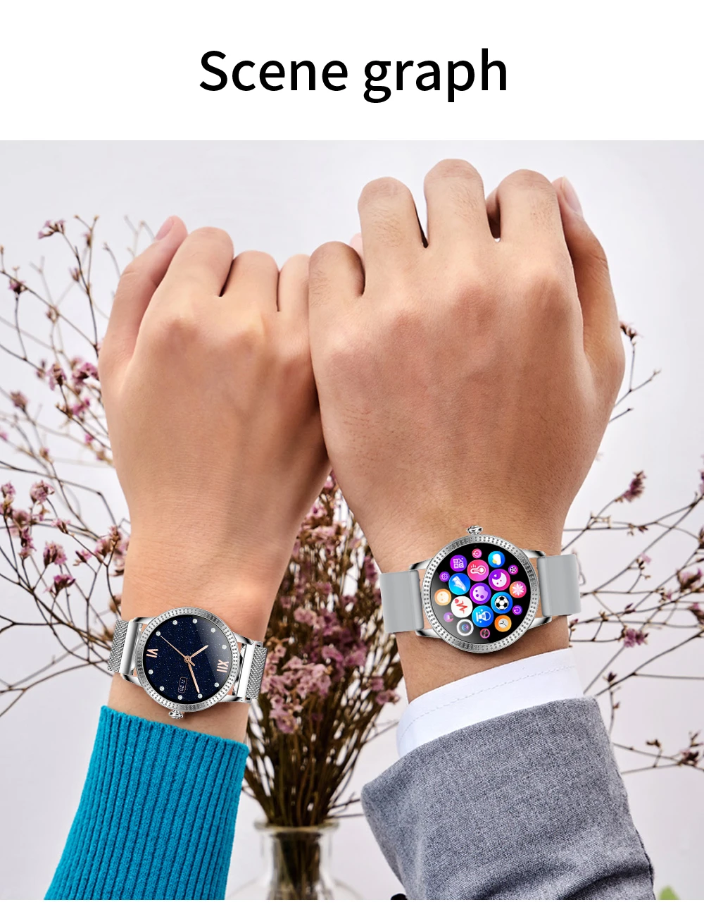 CF18P Men Women Fashion Smart Watch Full Touchscreen Waterproof Pedometer Heart Rate Blood Pressure Reminder Couple Smartwatch