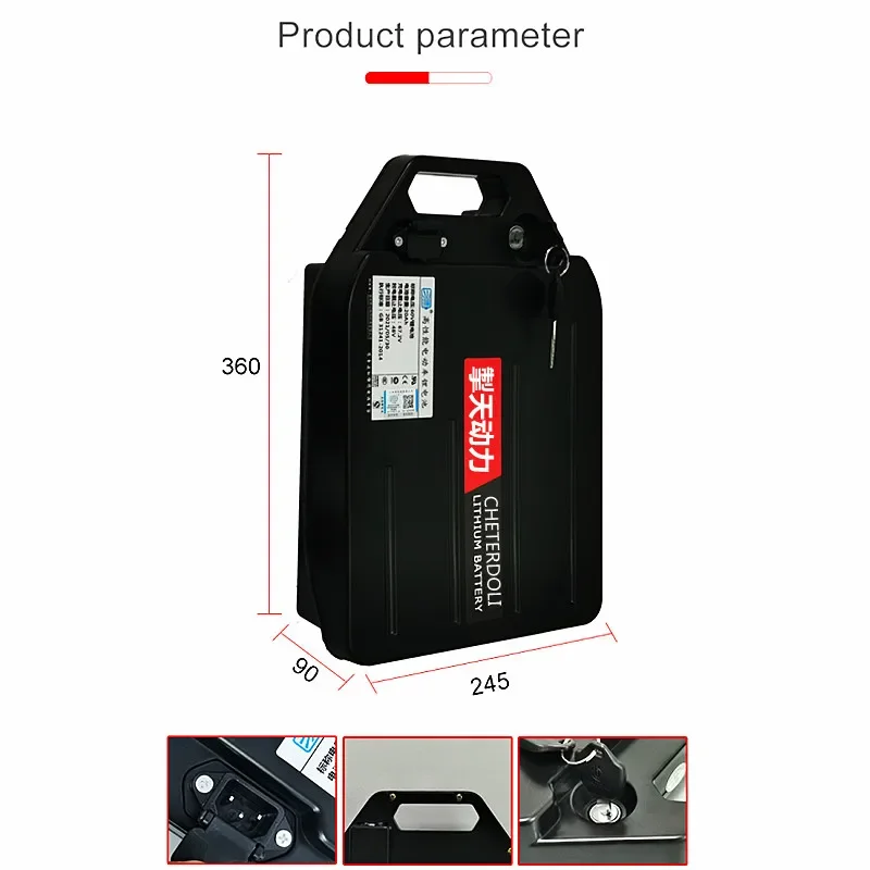 Batterie Lithium-Ion Rechargeable, 60v, 20ah, pour moteur 18650/1000w Citycoco X7/X8/X9, avec chargeur 2a, 1500