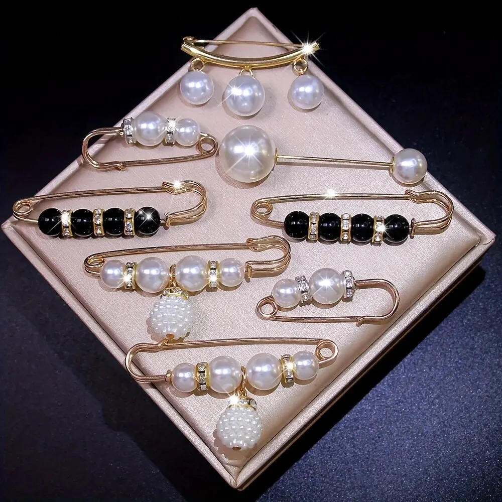 Clothing Brooch Women's Metal Leak Proof 8-Piece Set Flip Corset DIY Accessories