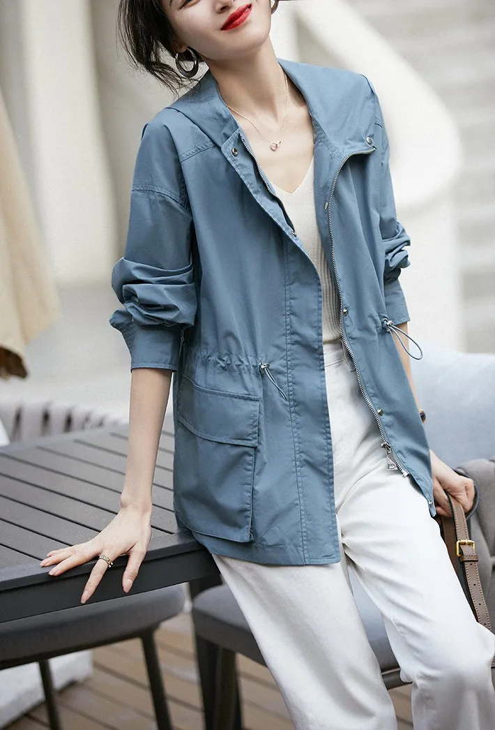 

2023 Spring/Summer Fashion New Women's Clothing Casual hooded coat 0814