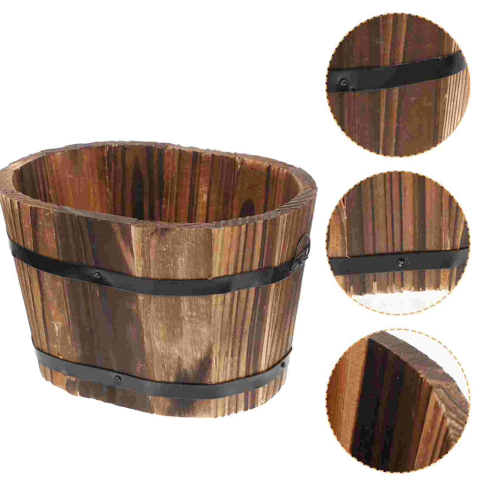 

Wood Planter Craft Household Decorative Artificial Flower Pot Succulent Plant Pot Container