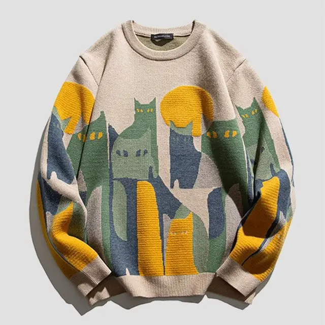 Abstract Print Pullover Sweater Jumper 5
