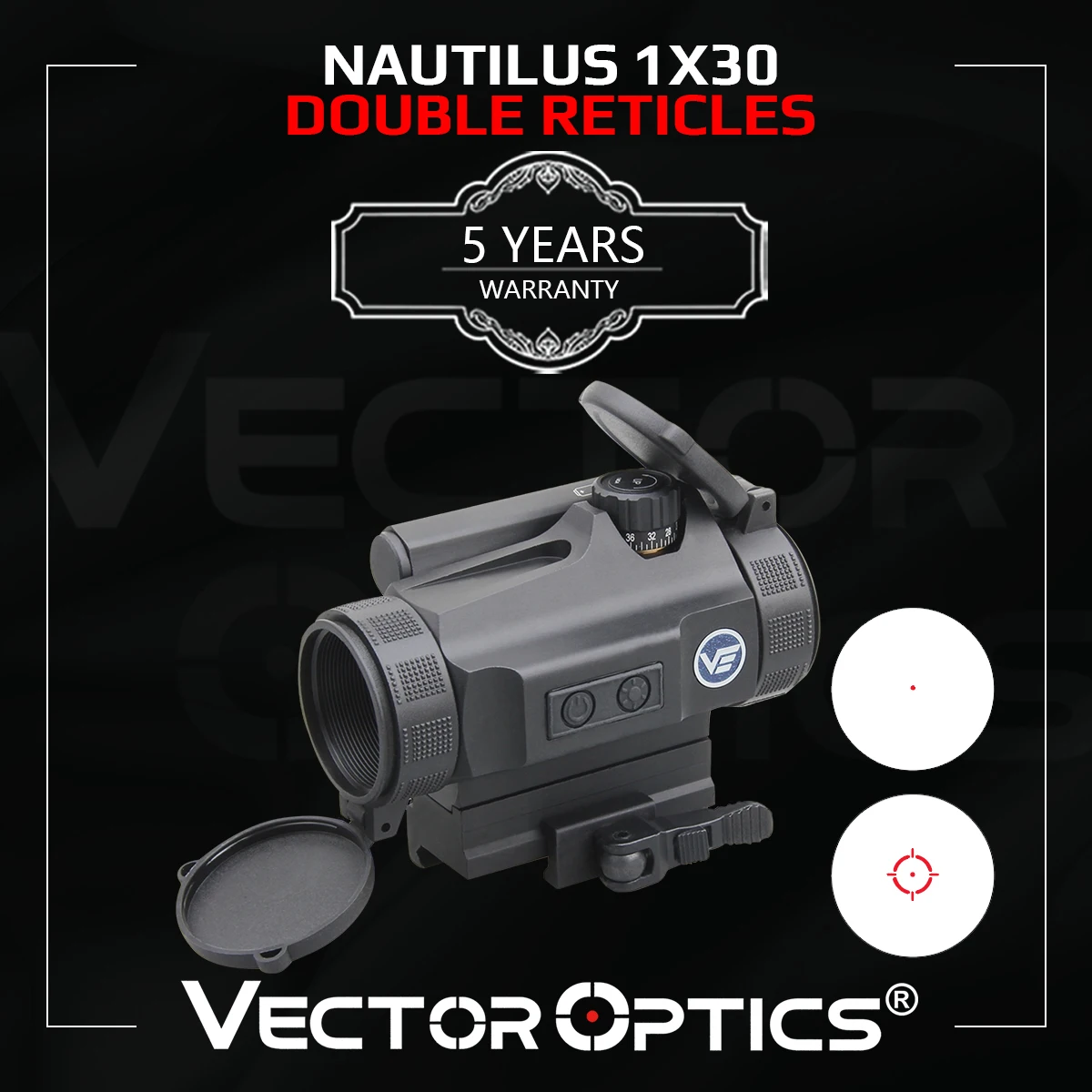 Vector Optics Nautilus 1x30 Double Reticles Red Dot Scope With 8 Levels