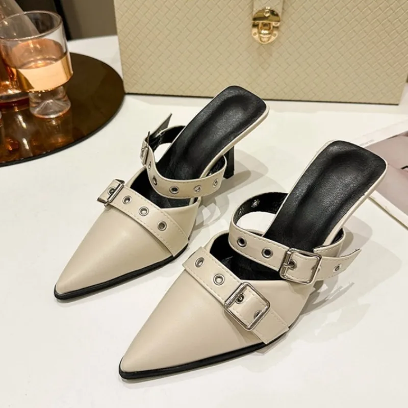 

2024 женские летние новые простые однотонные туфли на шпильке, женские банкетные туфли с острым носком, женские туфли на высоком каблуке