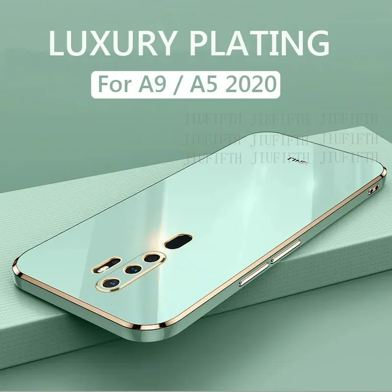 Luxury Square Plating Shockproof Phone Case - Soft TPU Silicone Back Cover