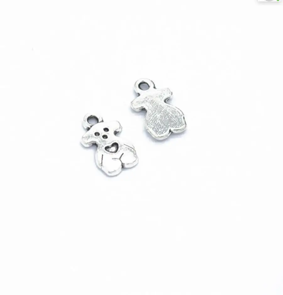 100pcs 14*8mm Cute Bear Charm Kawaii Bear Charms Dancing Bear Charms Vintage DIY Accessories For Jewelry Making F0114