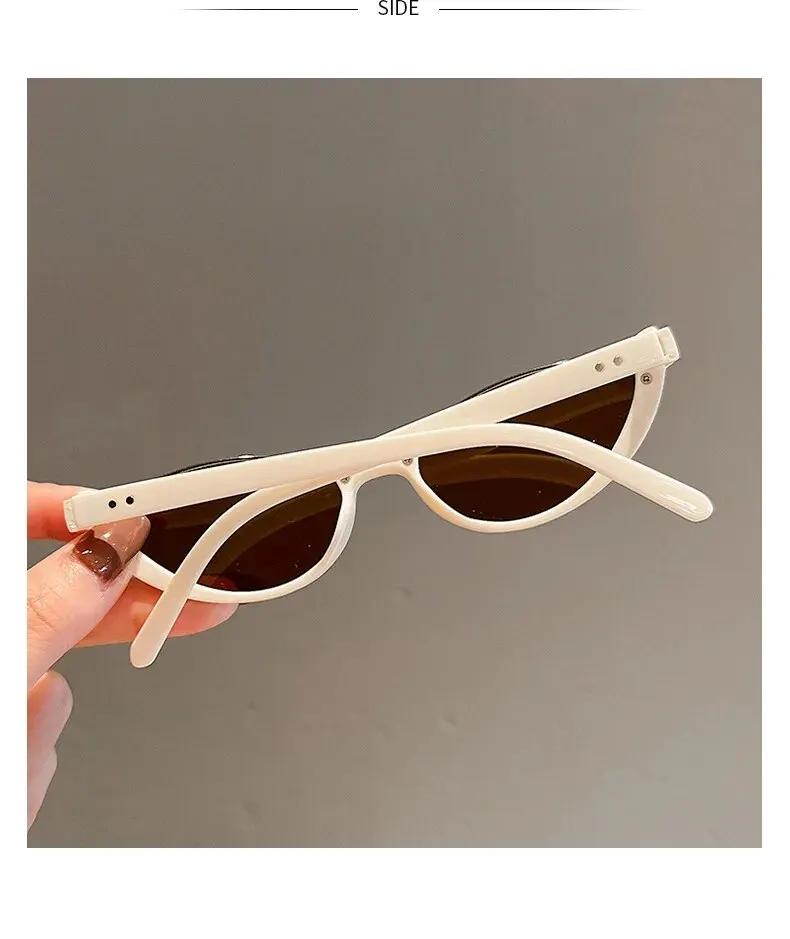 Halbrahmen-Cat-Eye-Sonnenbrille, modischer Stil, farbige Damen-Sonnenbrille, Uv400 – Detail 4
