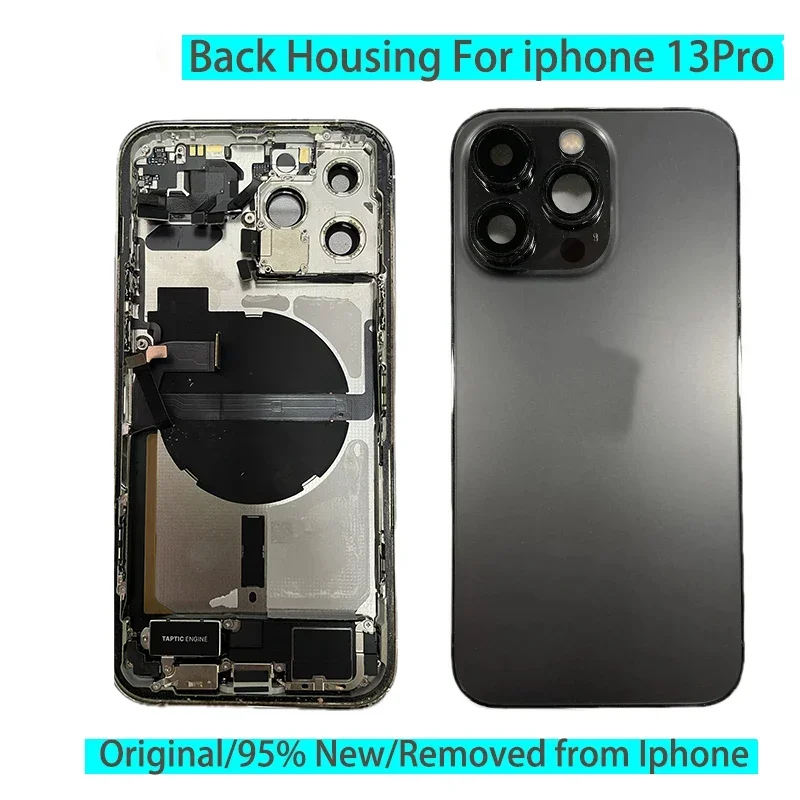 

Rear Door Chassis Back Battery Cover, Full Housing with Middle Frame, Sim Tray, All Small Parts Flex for iPhone 13Pro