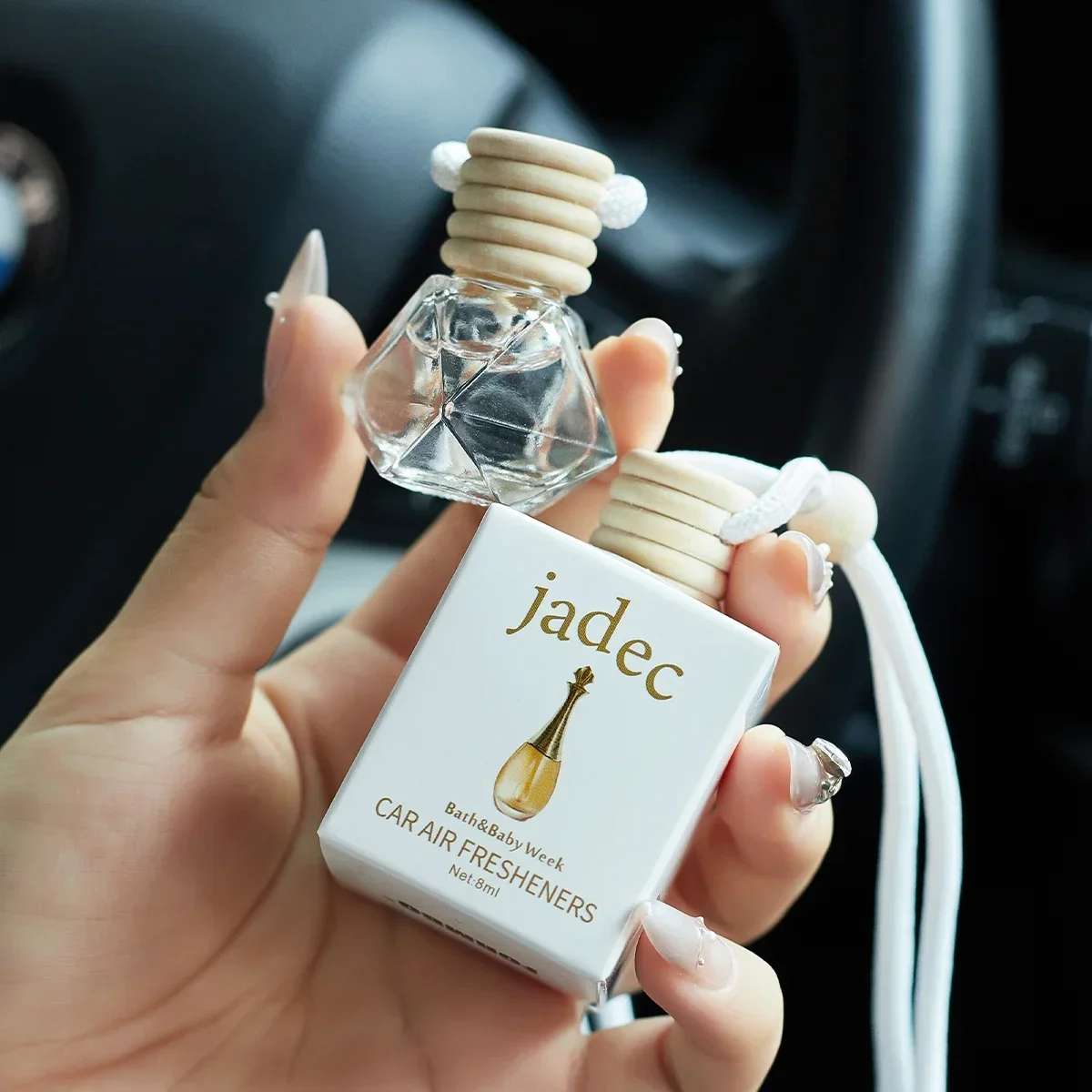 8ML Car Hanging Glass Bottle Air Freshener Empty Bottle Aromatherapy Pendant Diffuser Auto Car Decoration Aromatherapy Ornament