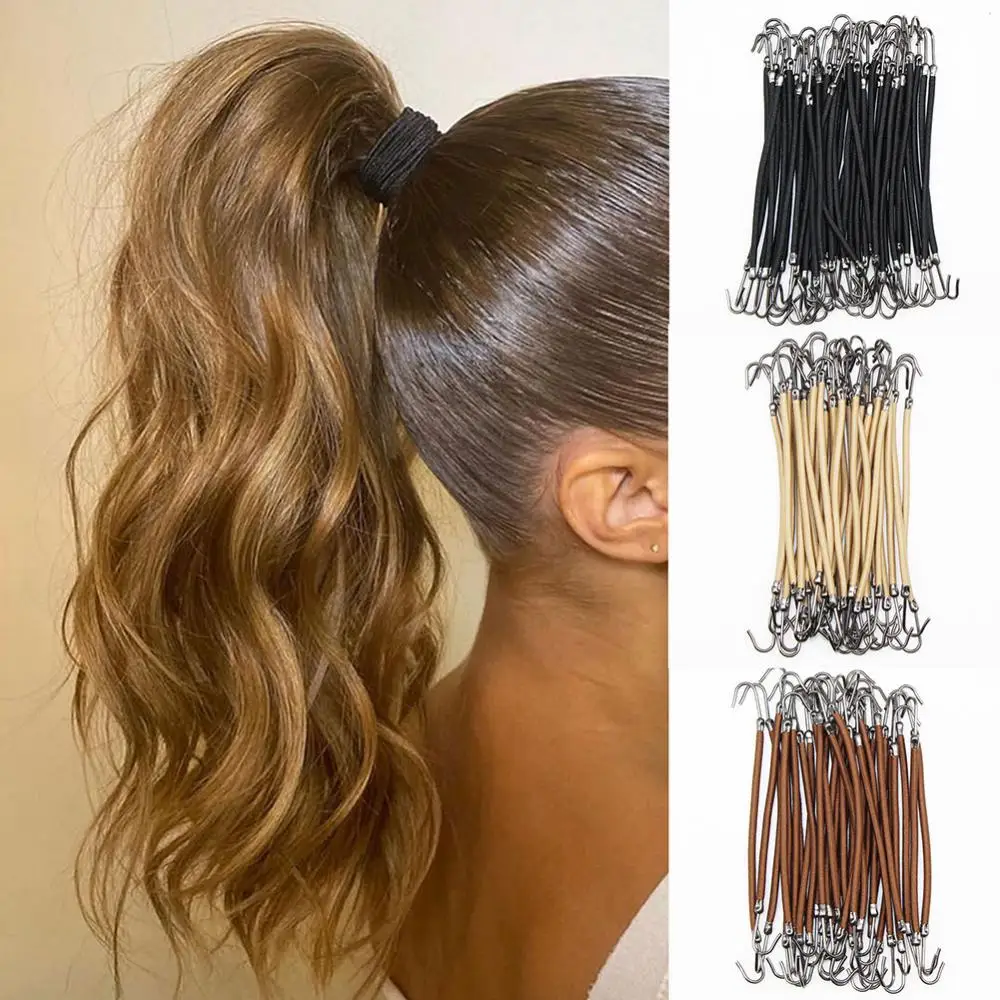 1~20PCS Ponytail Rubber Elastic Hook Hair Bands For Women Gum Hooks Hair Accessories Hair Ties Styling Tools Holder Bungee Bands 6
