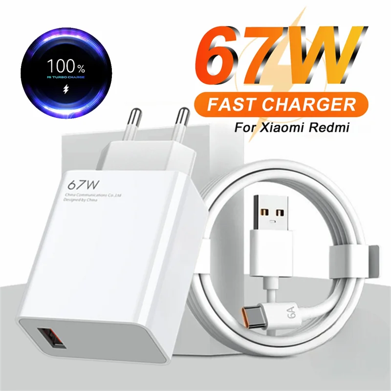 タイプC急速充電器,USBケーブル,6A, 67W, Xiaomi 10,11,12 lite,13t 