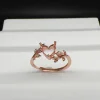 MeiBaPJ Inlay Heart-shaped 6mm Gemstone Fashion Ring Setting DIY Empty Holders for Women S925 Sterling Silver Fine Charm Jewelry 3