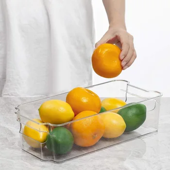 HOOJO Refrigerator Organizer Bins - 8pcs Clear Plastic Bins For Fridge, Freezer, Kitchen Cabinet, Pantry Organization 6