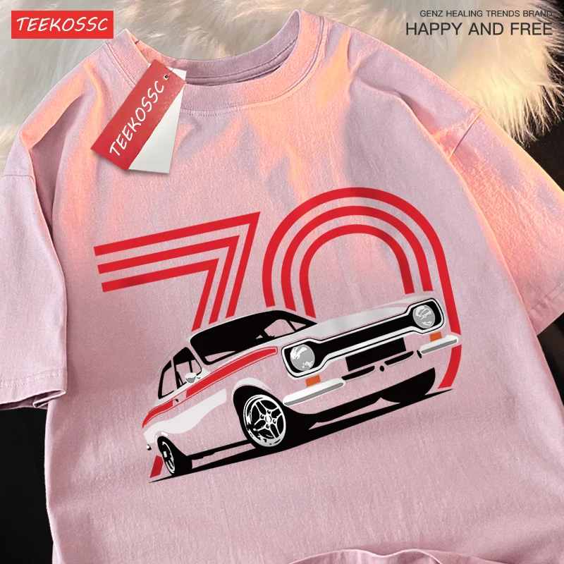 Vintage altes Auto 70. Jubiläum Männer Frauen T-Shirt Druck O-Ausschnitt T-Shirt Kreativität Baumwolle Tops Cartoons Sommer Paar T-Shirts – Detail 14