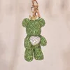 Diamond Heart Violent Bear Keychain Pendant Bag Pendant Sparkling Diamond Cartoon Doll Birthday Gift Keychain 4