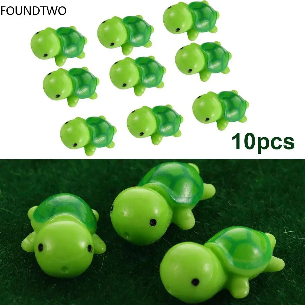 

10Pcs Mini Turtle Figures Ocean Animal Terrarium Figurines Dollhouse Bonsai Fairy Garden Miniature Micro Landscape Decor