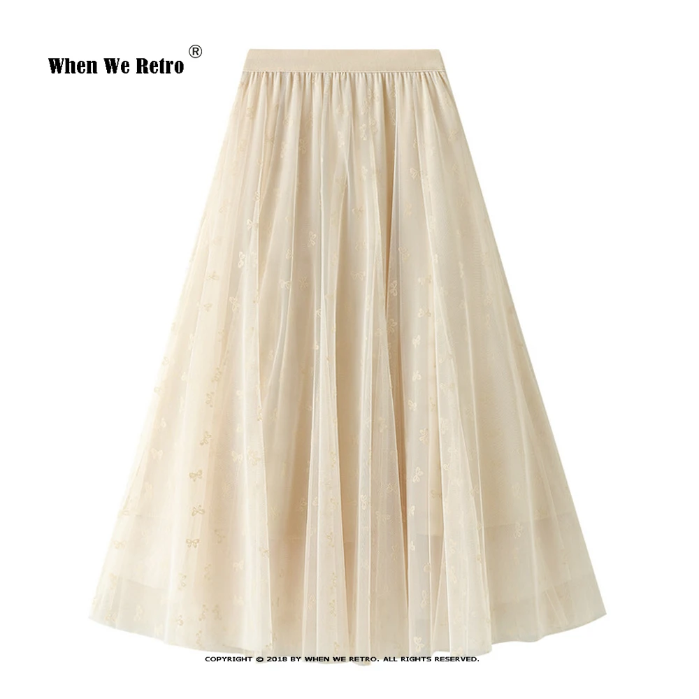 

2022 Summer Tulle Pretty Long Black Skirt VD2851