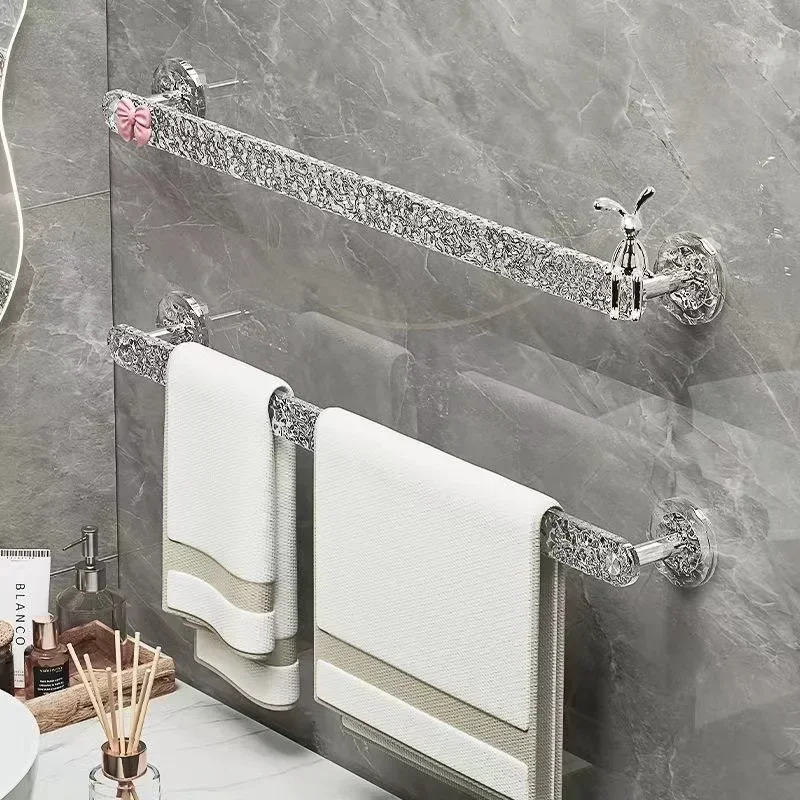 1pc Slippers Towels Rack No Punching Bathroom Wall Mounted Storage Rack Glacier Patterned 30cm New Bathroom Storage