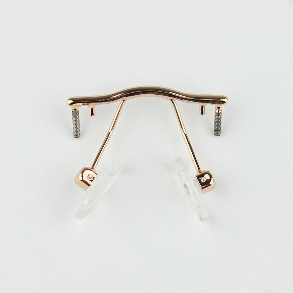 10 Stück randlose Brillenbrücke mit Silikon-Nasenpolster, verschraubter optischer Rahmen, Brillen-Nasenarmhalter, Gold und Silber – Detail 5