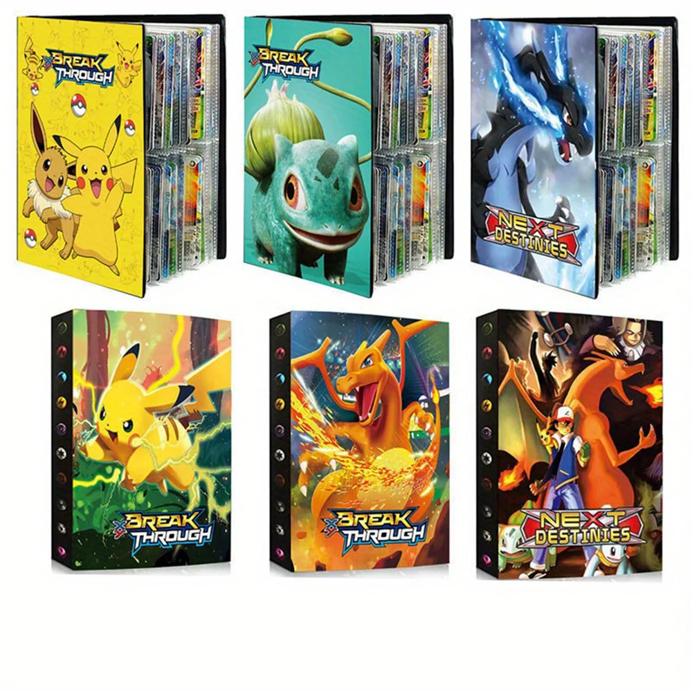 240Pcs Colorful Pokemon Album Cards Book Map Letter Holder Binder Cartoon New Anime Vmax Gx Ex Collection Folder Toy Gift