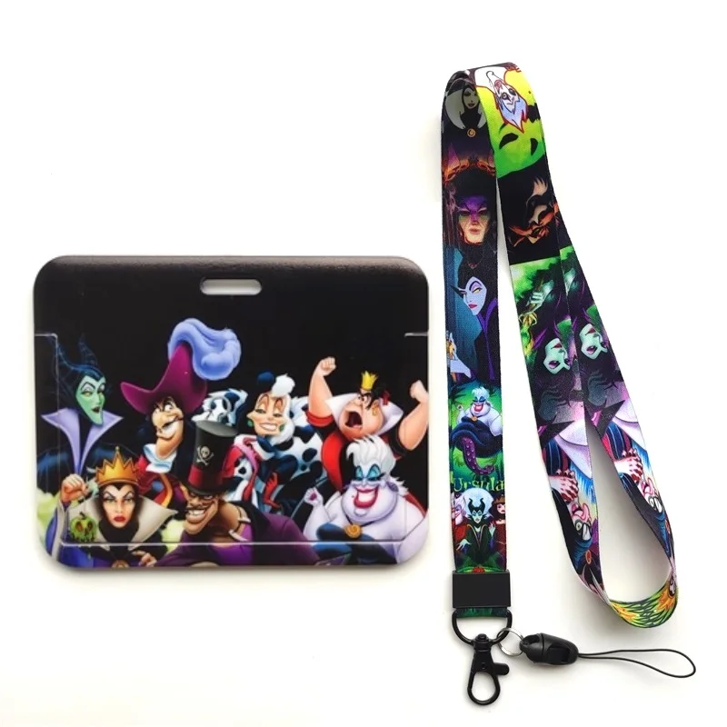 DisneyVillainsLanyardIDHolderforWomenManSlidingCoverCard