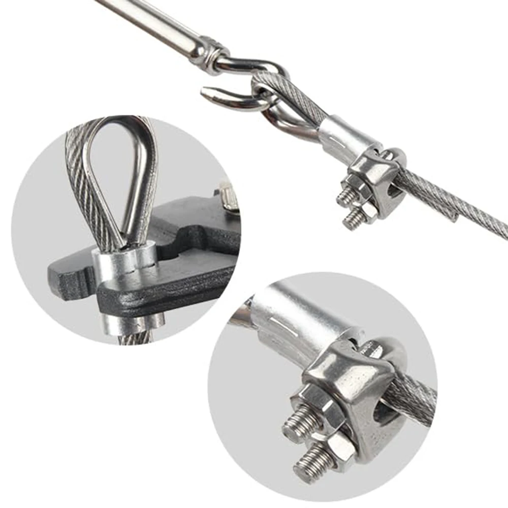 304 Stainless Steel Garden Wire Turnbuckle Tensioner Kit 200FT 1/8'' 3mm Cable Wire For Garden