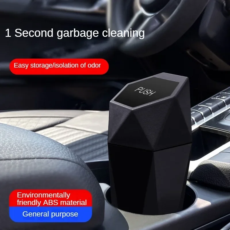 

Mini Car Trash Can Portable Dustbin with Lid Leak-proof Auto Trash Bin for Automotive Home Bedroom Office Garbage Storage Box