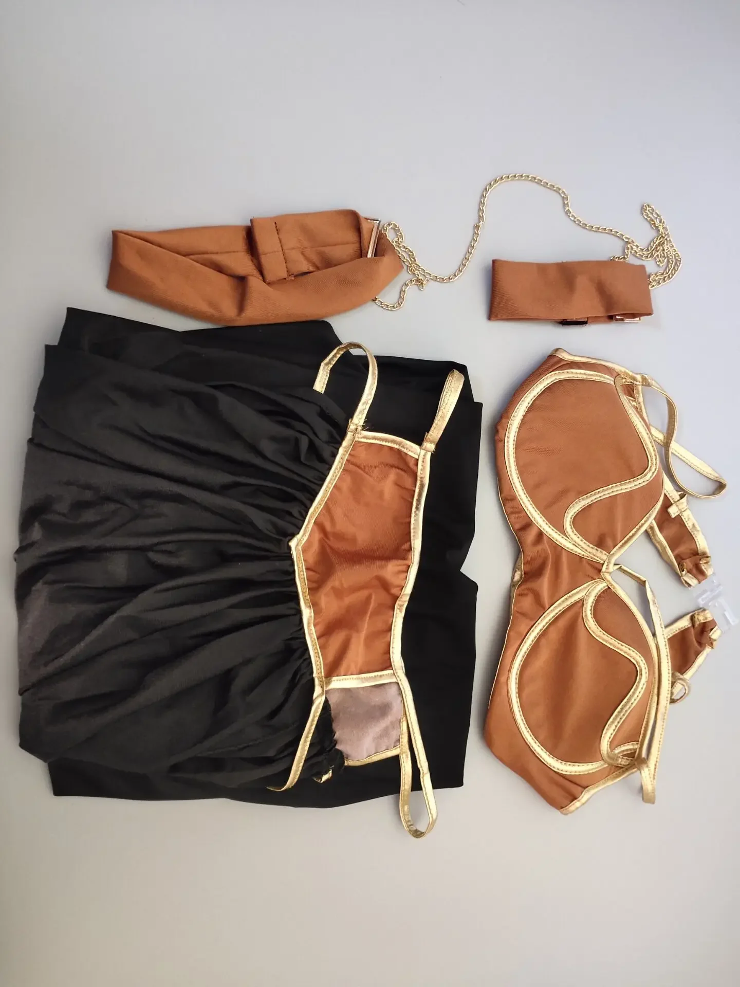 Cosplay Costumes Princess Leia Slave Bra+Skirt Black & Brown Women Sexy Party Anime Halloween Costume Egyptian Style - Image 6
