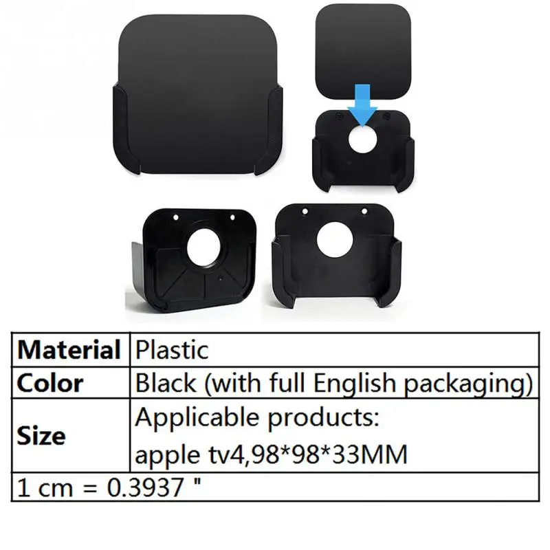 Wall Mount Bracket Stand Holder Case For Apple TV 1/2/3/4 5th Gen 5K 4K Media Player TV Box Mounting System Hanger tv wall mount bracket