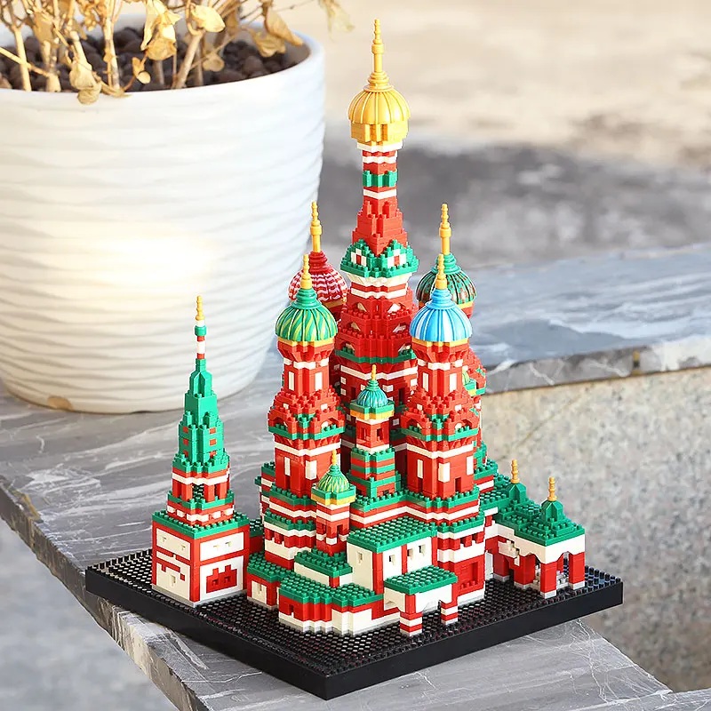 

3D Model DIY Mini Diamond Blocks Bricks Building World Architecture Saint Basil's Cathedral Church Toy for Children