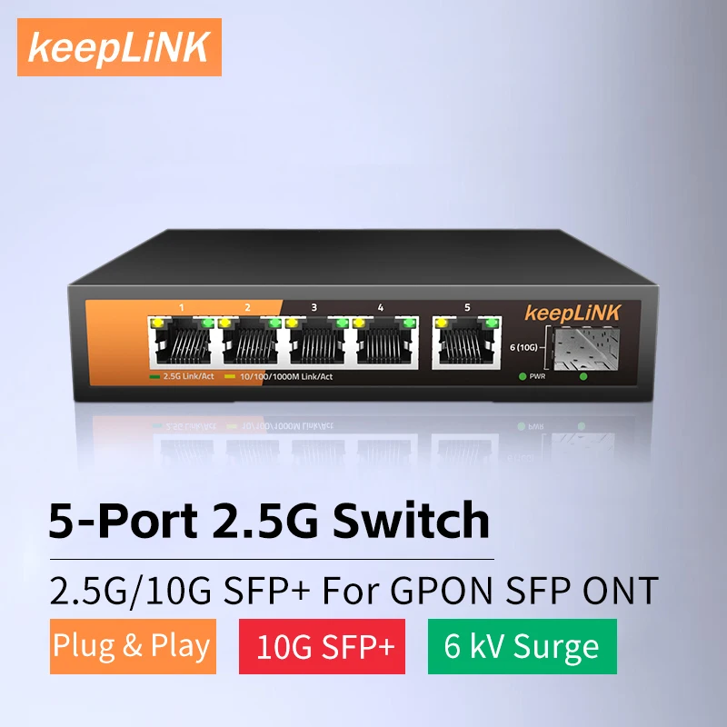 KeepLINK 5-portowy Multi-gigabitowy 2.5Gbps switch  za $39.21 / ~159zł