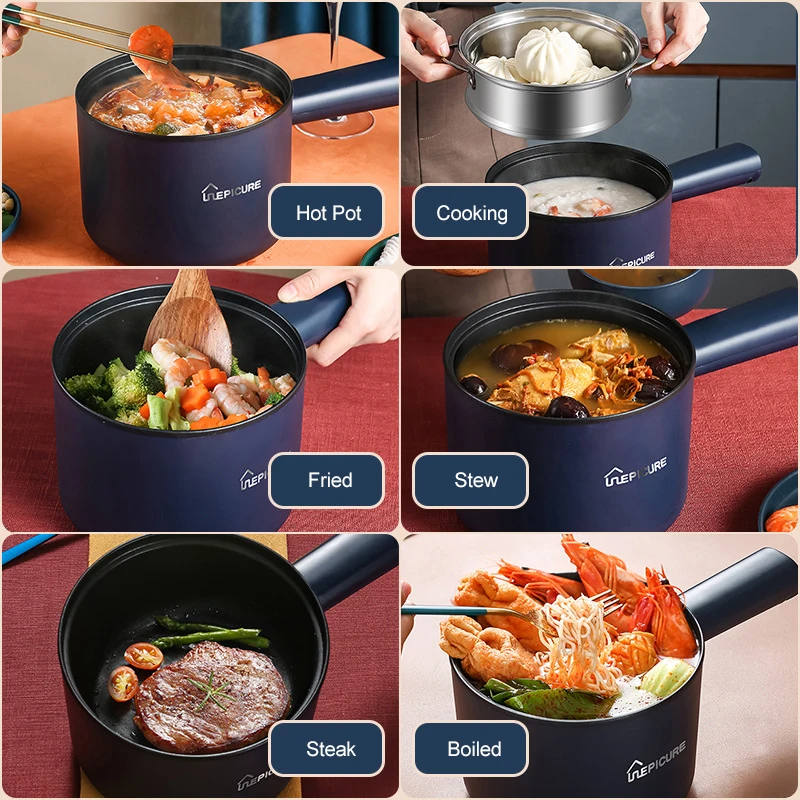 1-2 People Electric Cooker Household Cooking Pots Electric Multi Rice Cooker Kitchen Pots Offers Mini Ramen Hotpot Stew Pot 2