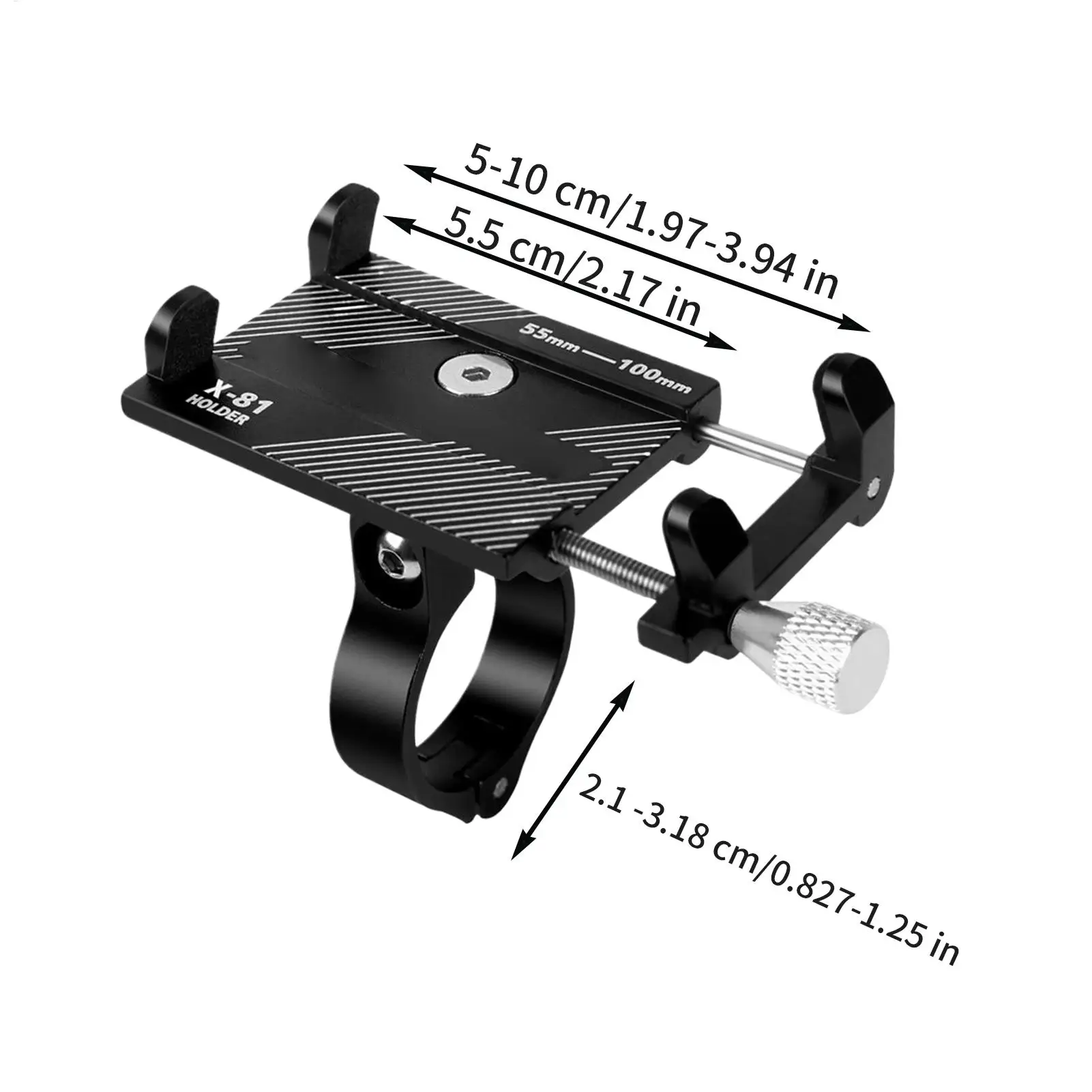 Aluminum Mobile Phone Holder for Motorcycle Handlebar Bike Phone Mount Suitable for Cycling Mountain and Off-road
