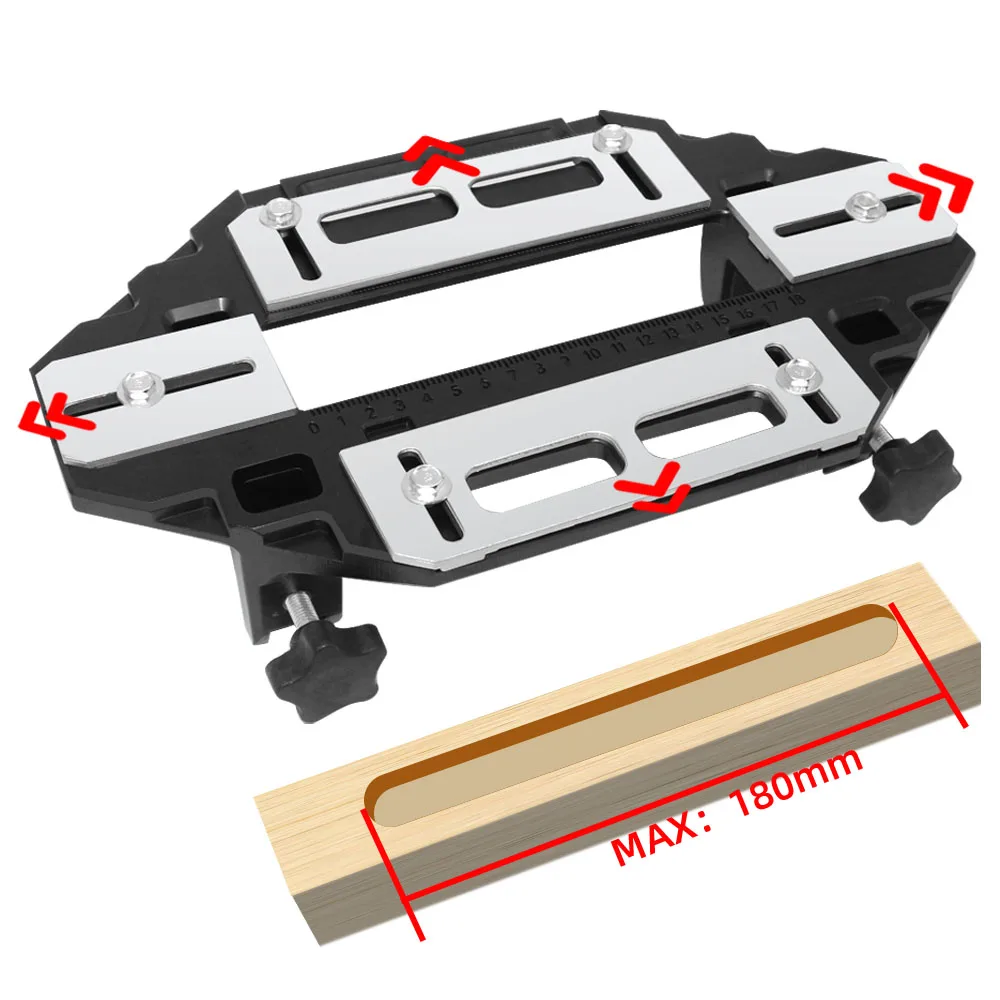 Gabarit De Défonceuse Aluminium 58x26mm Pour Serrure Porte 35mm - Bukimiseh (noir)