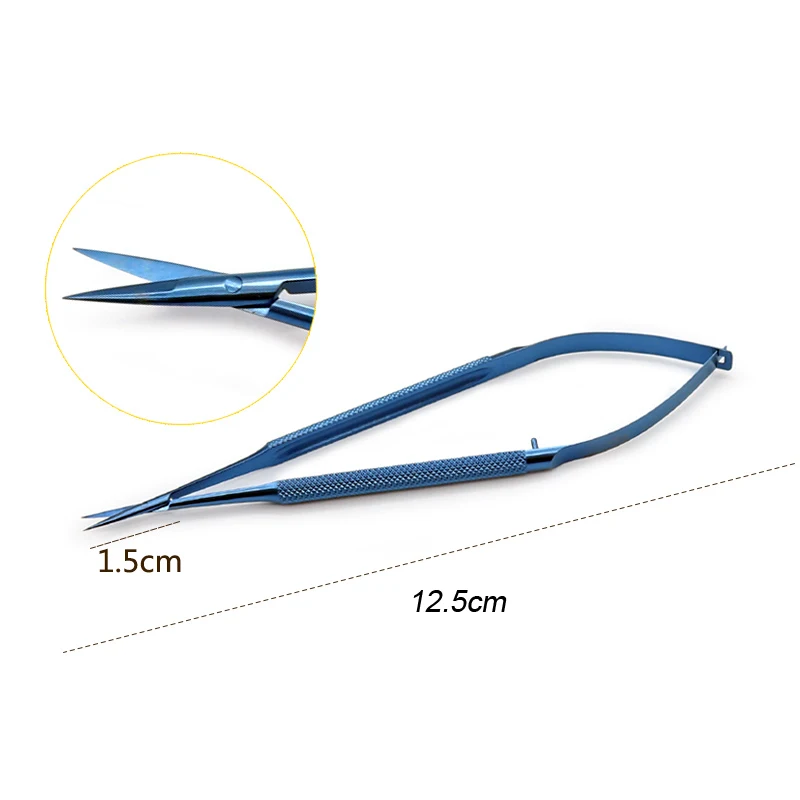 Description Picture 3 of itemTitanium/stainless steel Dental Scissors Ophthalmic Surgery Ophthalmic Instruments 12.5cm corneal scissors eyelid tools 1pcs