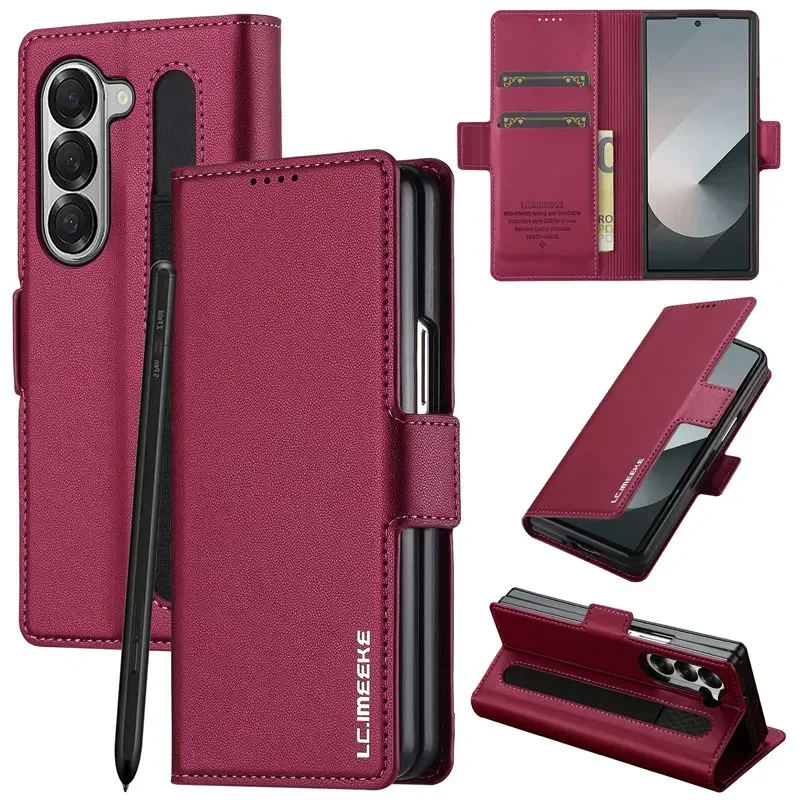 Premium Magnetic Flip Leather Wallet Phone Case with Card Holder