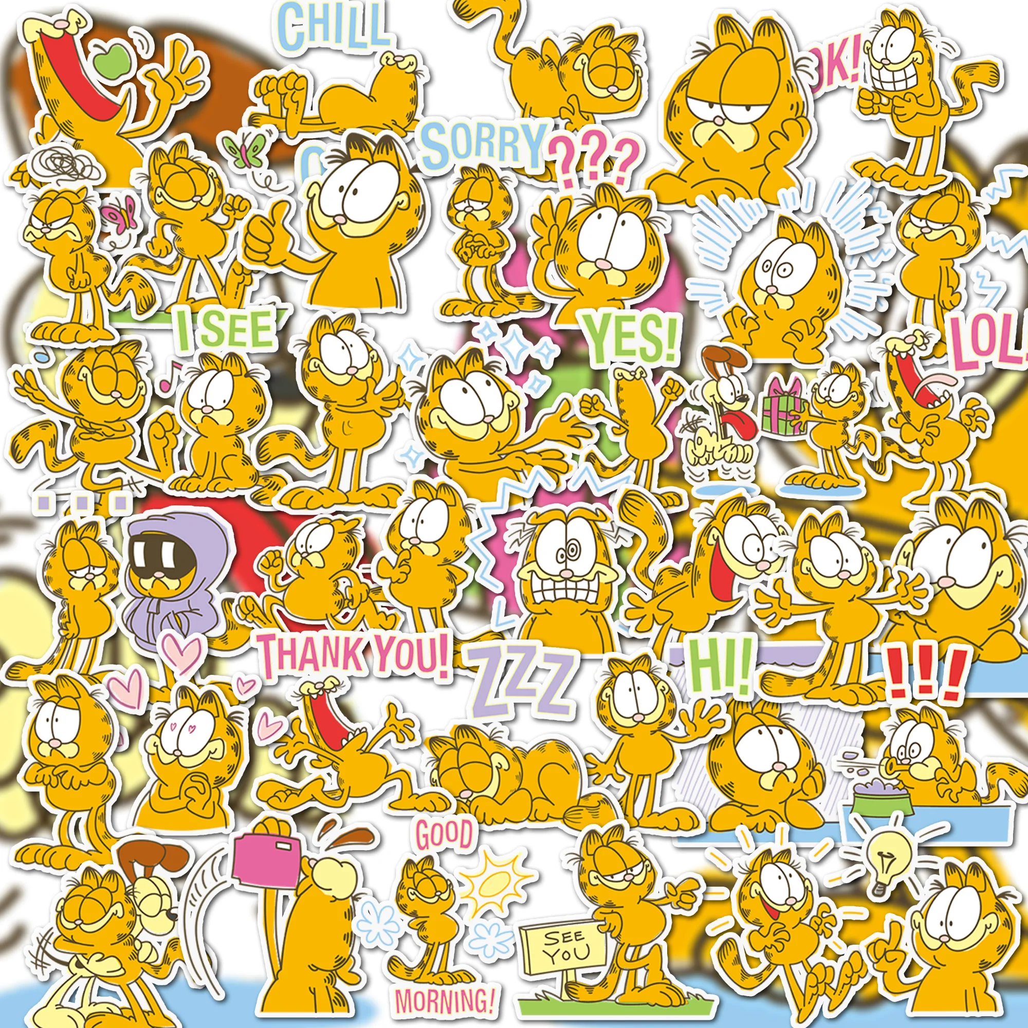 40 Stück Garfield Be Yourself Cartoon-Aufkleber, ästhetische PVC-dekorative Aufkleber für Kinder, Schreibwaren, Scrapbooking, Schulbedarf – Detail 2