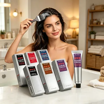 EELHOE Crema colorante per capelli Copertura dei capelli grigi Non irritante Lisciante a lunga durata Capelli luminosi Tinta colorante semipermanente per lo styling alla moda