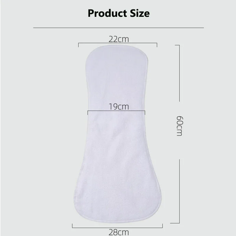 [usurpon]1PC XLarge Size Adult Bamboo Charcoal Reusable Cloth Diaper Pad 22*60cm Washable And Stay Dry Cloth Microfiber Insert