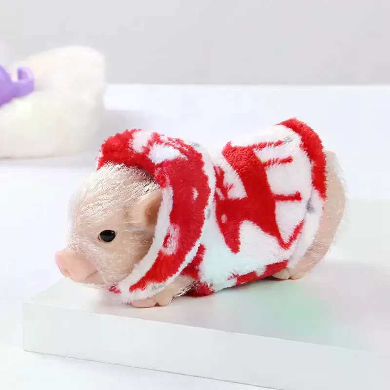 1 세트 감압 장난감 실리콘 새끼돼지 부드럽고 귀여운 미니 실물 같은 동물 액세서리 포함 실물 같은  돼지 인형 선물