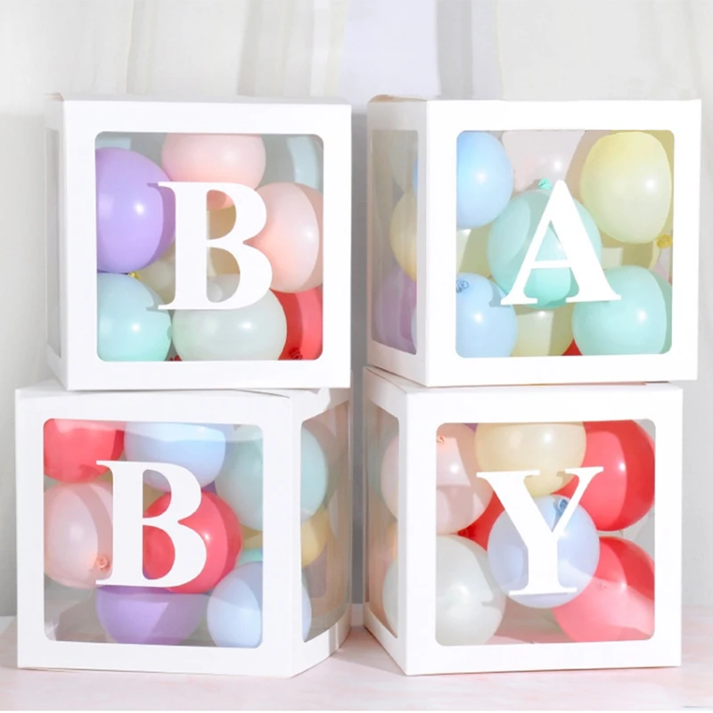 White Transparent Balloon Box Set Baby Shower Decorations Wedding Birthday Party Balloon Decoration Party DIY Balloon Box