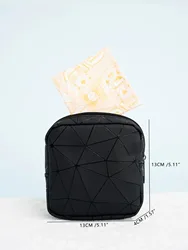 Premium Waterproof PU Leather Organizer: Stylish Portable Jewelry and Sanitary Storage Bag (Black)