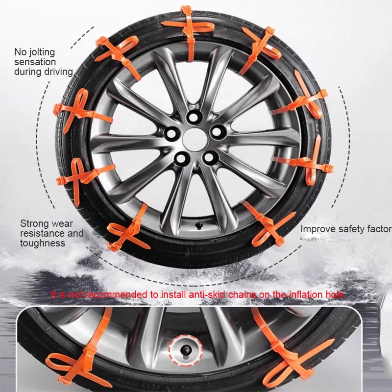 1/10PCS Car Thickened Nylon Anti Skid Snow Chain Tyre Chain Set Wheel Ties Belts Tires Chains Winter Anti-Slip Car Accessories