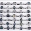 Wholesale 20 Pieces Mix Lot Water Grass Agate Natural Stone Rings Fashion Jewelry Lady's Ring 1