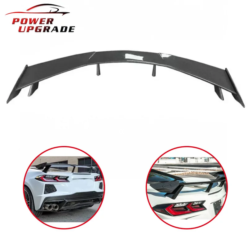 

Carbon Fiber High Wing for Chevrolet Corvettes C8 Rear Trunk Spoiler Wing