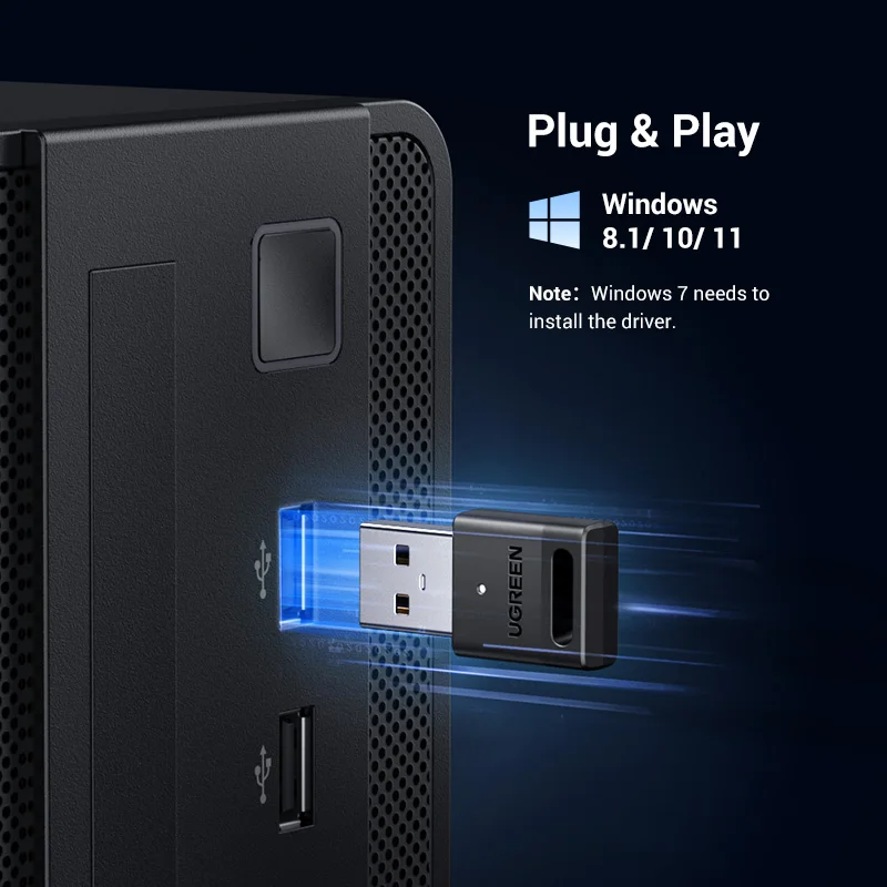 Wireless Bluetooth 5.3 USB Dongle Adapter for PCs - Audio & Device Connectivity Solution