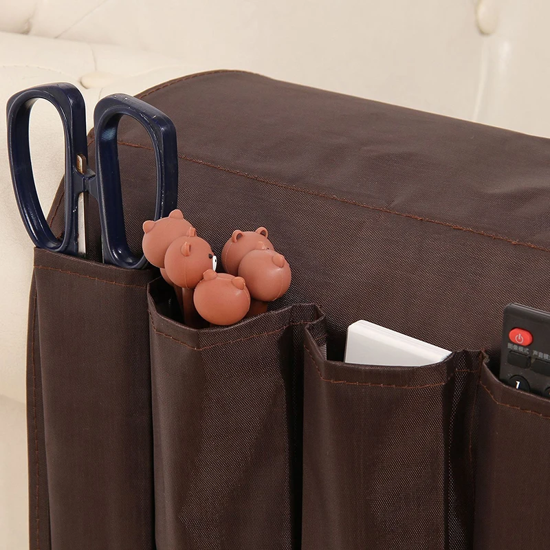 Sofa Armrest Organizer 4 Pockets And Cup Holder Tray Armchair Hanging Storage Bag to Organize Cell Phone Book Snacks TV Remote 3